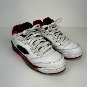 Air Jordan 5 Retro Low Fire Red/White/Black 314338-101 Kids GS Size 5Y / 6.5 W